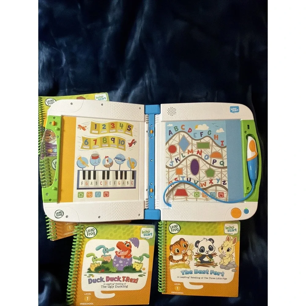 Leap Start Learning System With 4 Books Lot Works Preschool Fort Duck Carson ABC
